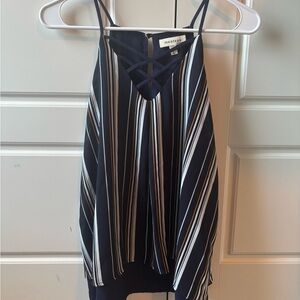 Monteau Navy and White Striped Camisole